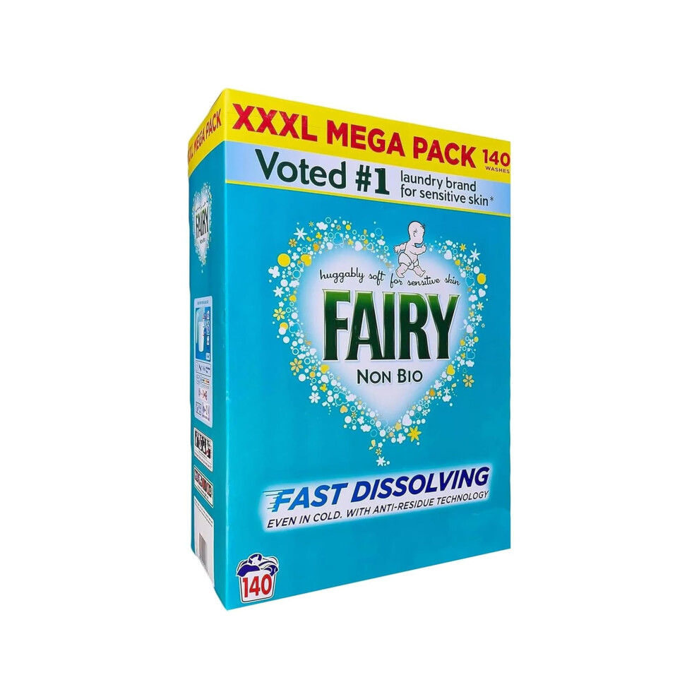 Fairy Non-Bio Washing Powder, 130 Wash Laundry Detergent Family Pack Bulk Buy