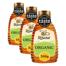 Rowse Honey, Organic Honey, Squeezy bottle, 100% pure & natural, 340g (Pack of 3)