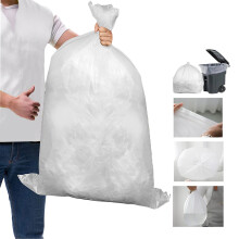 50 Large Strong Clear Bin Bags (18 x 29 x 39 in) - 85 Litres