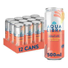 Aqua Libra Blood Orange & Mango 500ml Can (Pack of 12)