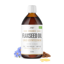 Organic Flaxseed Oil 250ml – Extra Virgin & Cold Pressed Premium Flaxseed Oil – Sustainably Sourced – for Keto, Paleo & Vegan Diets – By Alpha