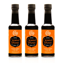 Organic Coconut Aminos - Vegan, Gluten-Free, Raw, Soy-Free, Amino acids, Naturally Fermented, Low Salt, Coconut Seasoning, Soy Sauce Alternative (Pac
