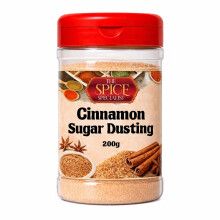 Sweet Cinnamon Sugar Dusting 200g – Coffee Topping for Hot Chocolate, Latte & Cappuccino, Cupcake Sprinkles, Popcorn Seasoning & Baking Decoration