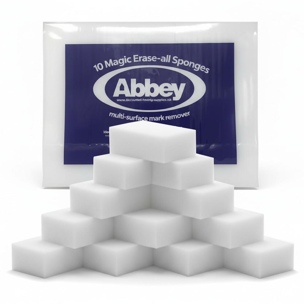 Abbey White 20 Magic Eraser Sponge For Cleaning Â Cleaning Melamine Sponges For Stain & Mark Removal Â Magic Eraser Sponge For Walls, Kitchens, Ba