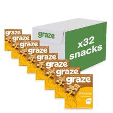 Graze Banana Oat Boost Bars - Vegan Snacks, Whole Oats & Natural Flavours, High in Fibre - Packaging may vary - (28 Snacks - 7 Packs of 4 x 30g)