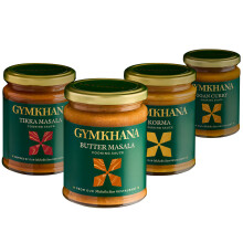 Gymkhana Authentic Indian Sauces The Mild Sauce Variety Box - Michelin Star Indian Simmer Sauces for Home - 1 of Each, Butter Masala, Tikka Masala, K