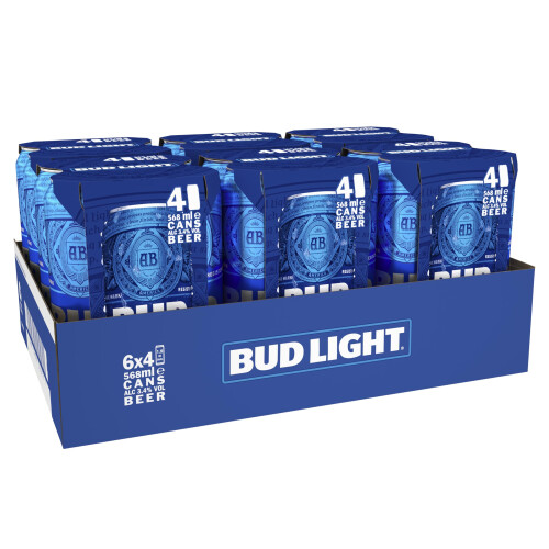 Bud Light Lager Beer, 24 x 568ml