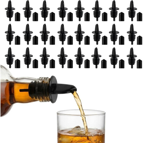 24 St. Hällpipar för Flaskor, Plasthällpipar för Spritflaskor med Hällpipar, Dammskydd, Hällpipar för Spritflaskor 1