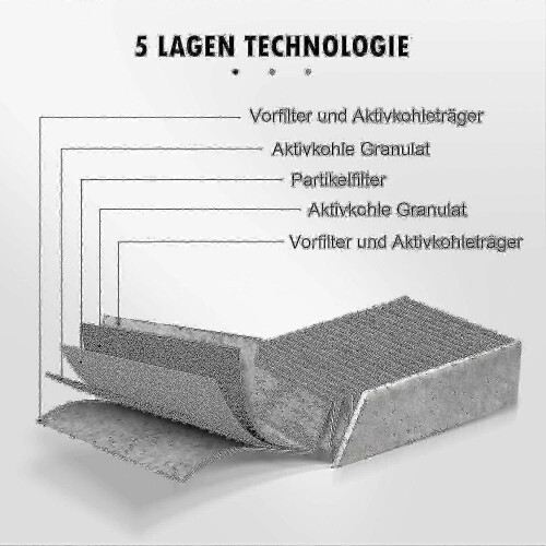 Luftreinigerfilter für Bora Pure Serie - 2er-Pack Kohle-Ersatzfilter 2