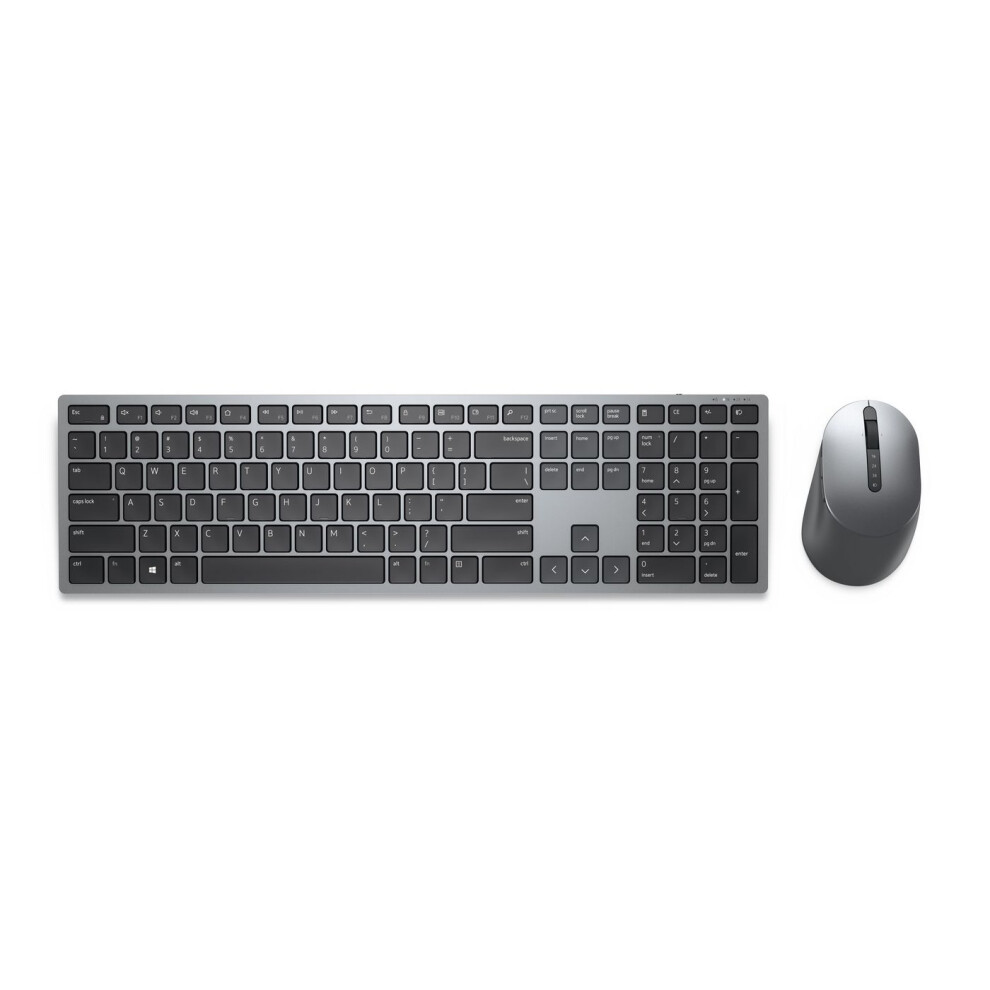 Dell Km7321w Keyboard Mouse Included Rf Wireless + Bluetooth Qwerty Us International Grey Titanium