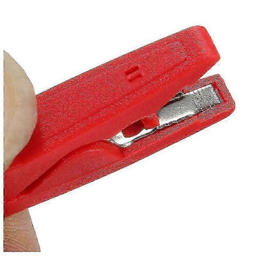 2X Insulated Alligator Clip Connector Clamp Testing Probe Red+Black 2