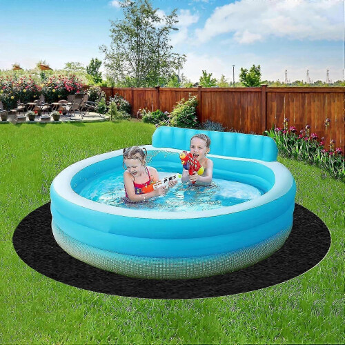 10ft Round Pool Liners – PunctureResistant Foldable Hot Tub Floor Mat, Black 10ft 1