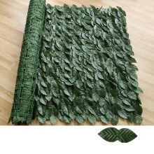 (Dark Green Dill, 50x100cm) Leaf Fence Ivy Privacy Screen Balcony Privacy Garden Leaves Fence Artificial Hedge Apple Leaf Outdoor Fence Decoration
