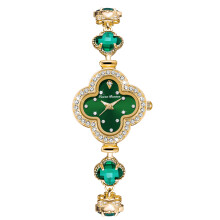(Gold shell green surface, Rose gold case) Premium Hot Sale Alloy Fashion Decor Quartz Wristwatch Elegant Bracelet Watch for Women