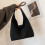 (Black) Casual Large Capacity Suede Bag 5