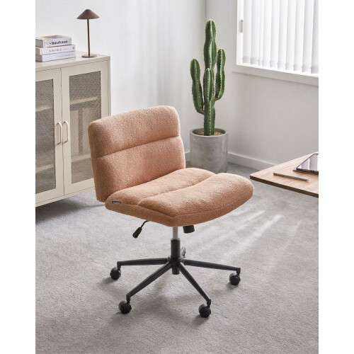Beliani Desk Chair CATLIN Boucle Peach Pink 1
