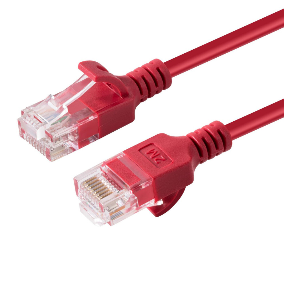 Microconnect Cat6a U/Utp Slim Network Cable 0.5M Red 5704174044642