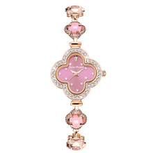 (Sakura powder, Rose gold case) Hot Sale Alloy Fashion Decor Quartz Wristwatch Elegant Bracelet Watch for Women
