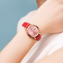(Belt noodles) Women Imitation Automatic Quartz Watch Luminous Waterproof Dual Calendar Wristwatch