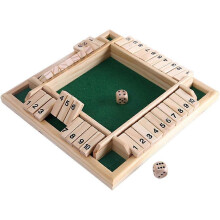 Deluxe 4 Player Shut The Box Wooden Table Game Classic Dice Board Toy
