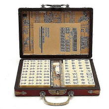 2023 Chinese Traditional Mahjong Set 144 Tiles with English Instru...