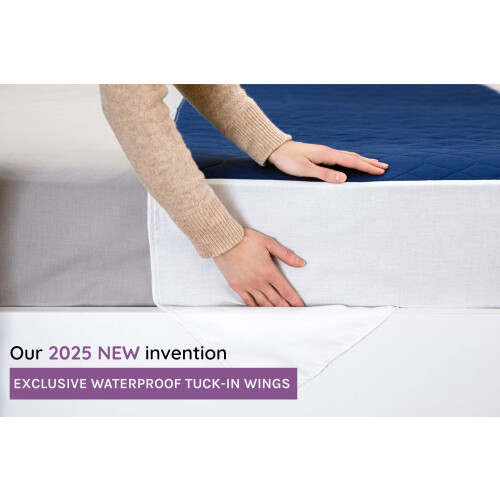 Lynmark 2x Waterproof Bed Protector with Tuck-In Flaps - Washable Bedwetting & 2