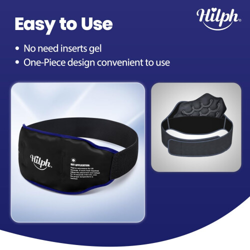Hilph Ice Pack for Back Pain Relief, Reusable Lower Back Gel Wrap 2