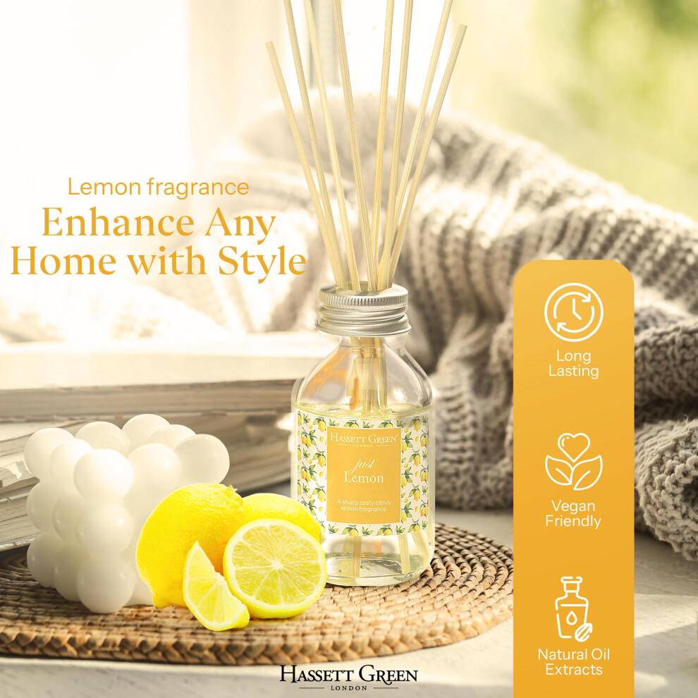 Hassett Green London - Just Lemon Fragrance Oil Reed Diffuser 100Ml