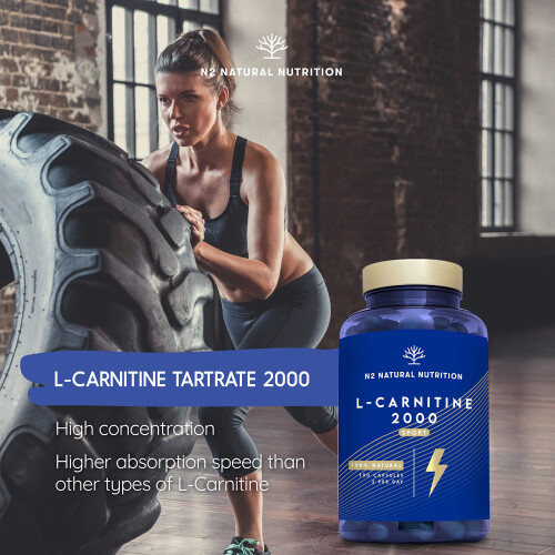 Natural L CARNITINE 2000mg 150 Capsules 75 Days (only 2 Capsules per 1