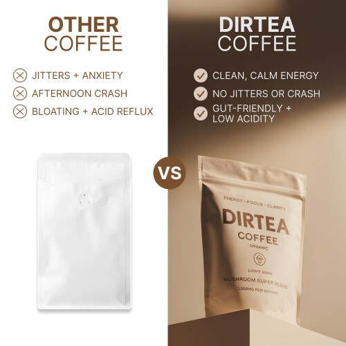 DIRTEA Coffee with Organic Lion's Mane - 60 Servings - 100% Arabica 1