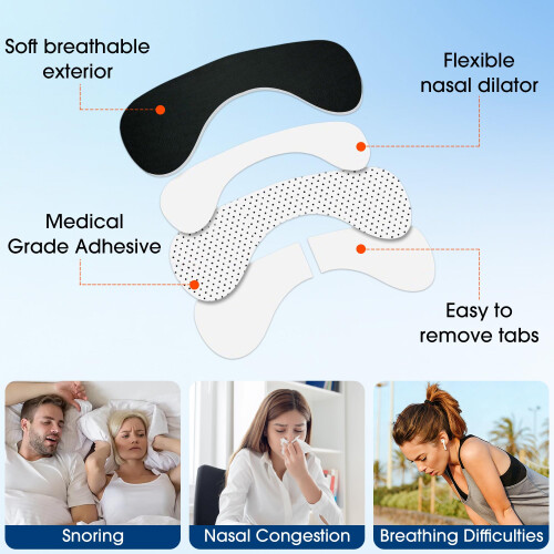 Nasal Strips 90 Pieces, Extra Strength Nose Strips for Breathing with 1