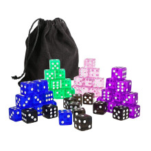 50x 6 Sided Dices Set Colored Dices Party Favors for Role Playing Game