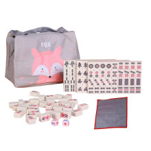 Chinese Mahjong Game Set with 144 Tiles, Dice for Boys and Girls Adults Yellow