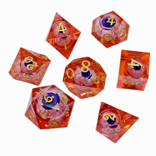 7x Polyhedral Dices Set Dice Games Set for Family Gathering Cafe Party Favors Red