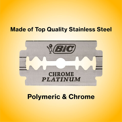 BIC BIC Chrome Platinum Double Edge Safety Razor Disposable Single Blades (100 Pack) 2