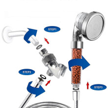 3 in 1 filter shower head, shower head, water saving shower head with ion filter, limescale filter and 3 jet types