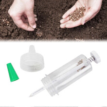 Transparent Push-Button Seeder, 4 L, Hand-Held, Garden Planting Tool