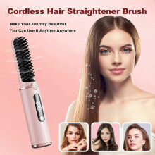 Portable wireless negative ion hair straightener