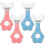 4 Kids U-Shaped Toothbrushes, Silicone Head, Whole-Mouth Clean, Handle 1