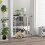 Portão extensível para cães com 2 travas e fechamento automático, feito de metal e plástico. 3