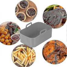 2-Pc Silicone Air-Fryer Liners, Ninja Dual Basket, Rack Set, Food-Grade
