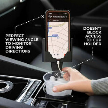 Stable 2-in-1 car phone holder, easy to install, drop-proof, eco-friendly black cup holder phone holder car accessories