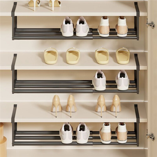 1 Pack Expandable Shoe Rack Under Cabinet Telescopic Shelf Adjustable Hanging Shoe Rack Organizer 1