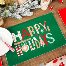 (3) Merry Christmas! Heat-resistant placemats, dish cushions, and party decorations.