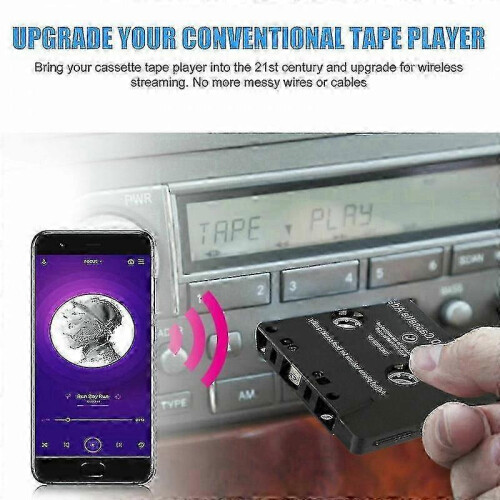 Cassette to Bluetooth Adapter for Car Audio with Aux and FM Support 2