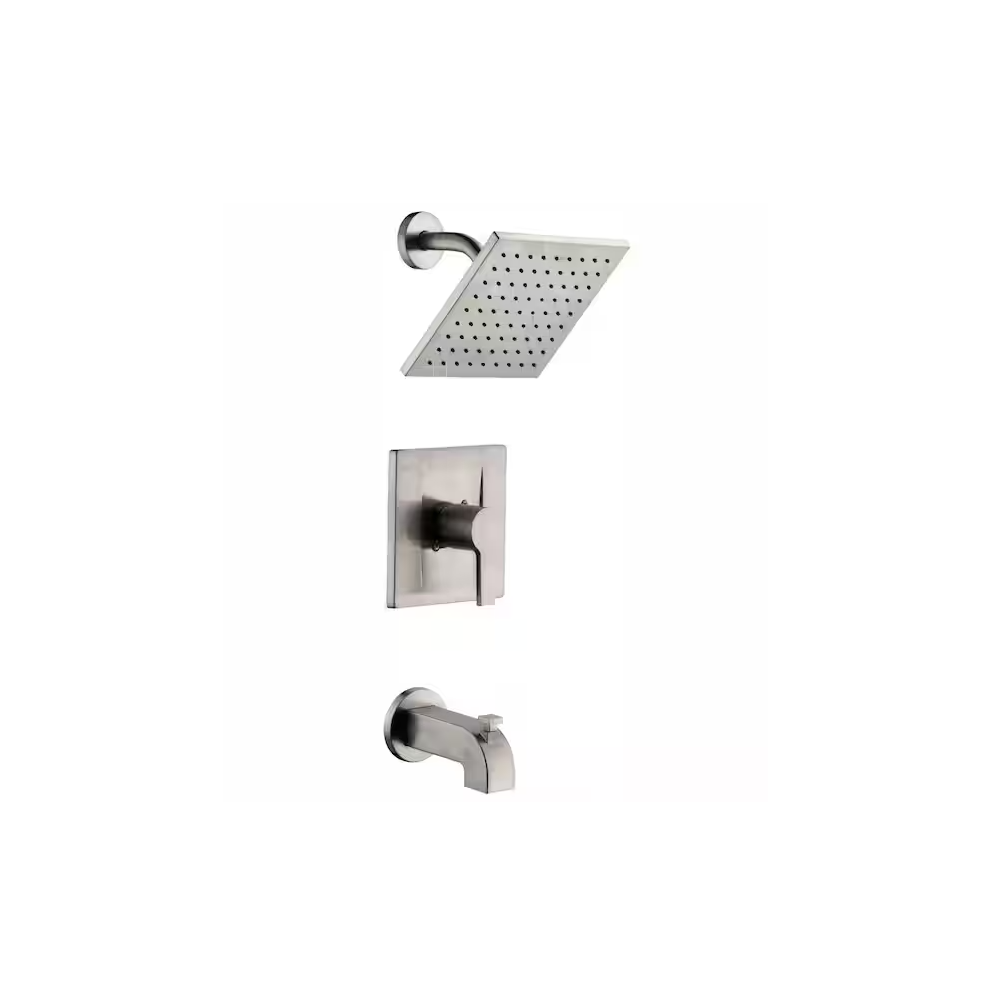 Glacier Bay Modern Single-Handle 1-Spray Tub And Shower Faucet 1.8 Gpm In Brushed Nickel (Valve Included) 7433122715775