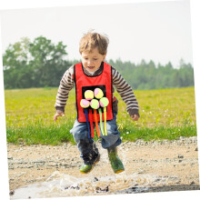 juego de chaleco adhesivo con bolas y colas para actividades al aire libre.