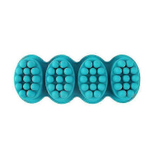 (Green) Four-cavity silicone massage soap mold, 3D soap mold, DIY handmade soap making mold, 3D hair comb ice mold, scalp massager, Gray