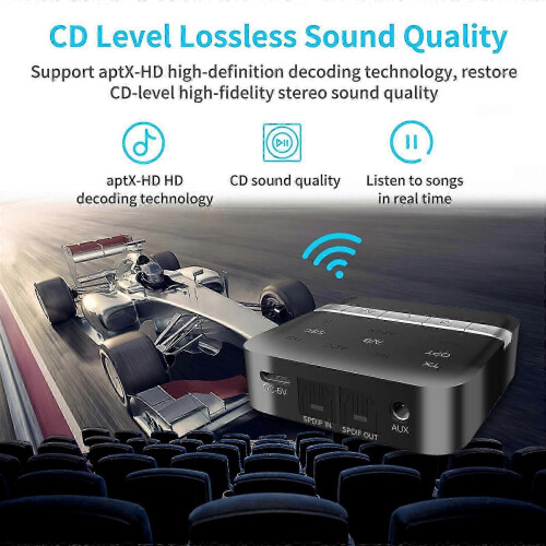 TX200 Bluetooth 5.0 Transmitter & Receiver Wireless Audio Adapter CSR8675 AptX HD LL Low Latency 2