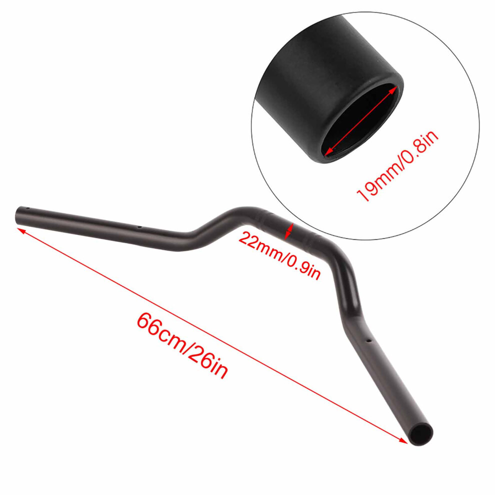22Mm Steel Motorcycle Tracker Handlebar Black 7293282065062